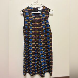 EUC Anna Sui Stylish Multicolor Sleeveless Dress Size Medium